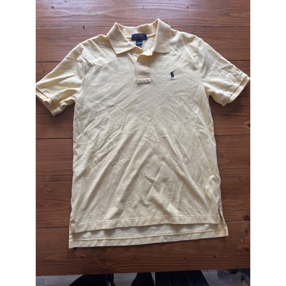 Polo Ralph‎ Lauren Kids Yellow Short Sleeve Cotton Pique Polo Shirt Size L 14-16